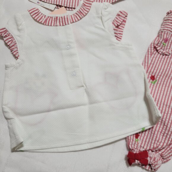 Gymboree Too Cute Tulip NWT 0-3 month top, VGUC pants, 3-6 month hat set. Mixed - Picture 5 of 5